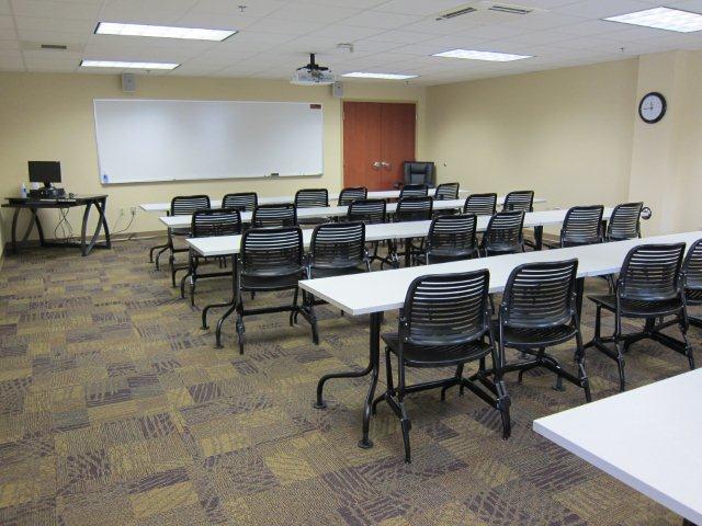 Lower Level Room 18 with Teacher Station and Projector