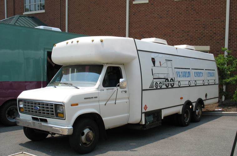 White Bookmobile Van